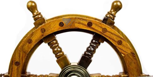 SAILORS SPECIAL 18" Premium Rosewood Crafted Nautical Maritime Ship Wheel | Pirate's Home Decor | Nagina International in Saudi Arabia