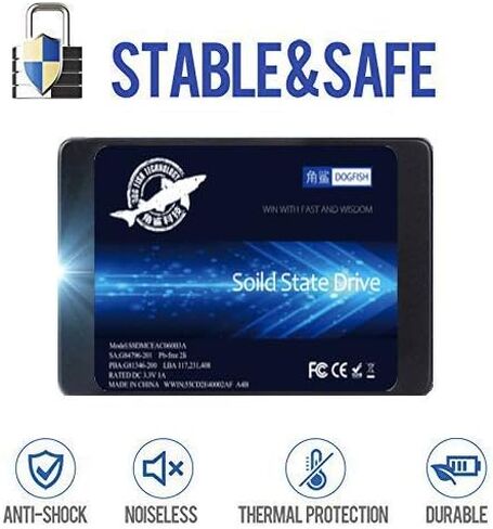 SSD SATA 2.5 بوصة 60 جيجابايت محرك الأقراص الصلبة الداخلي ذو الحالة الصلبة عالي الأداء لأجهزة الكمبيوتر المحمول المكتبية SATA III 6 جيجابايت/ثانية (60 جيجابايت، 2.5 بوصة -SATA3) in Kuwait