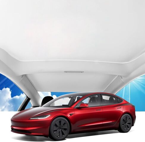 أحدث مظلة زجاجية للسقف لطراز Tesla 3 إصدار تحديث 2024، مظلة سقف قابلة للطي غير قابلة للطي مع حقيبة تخزين، حماية من الأشعة فوق البنفسجية وملحقات EVs للسقف العازل للحرارة للطراز 3 in Kuwait