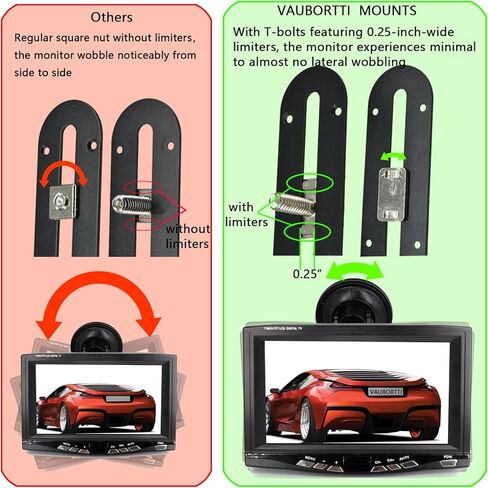حامل شاشة كاميرا احتياطية، حامل شاشة للزجاج الأمامي عالي التحمل بقطر 3.5 بوصة لشاشة عرض خلفية للسيارة مقاس 7 بوصات و9 بوصات للسيارات والشاحنات والشاحنات الصغيرة والمركبات الترفيهية وشبه الشاحنات. in Kuwait