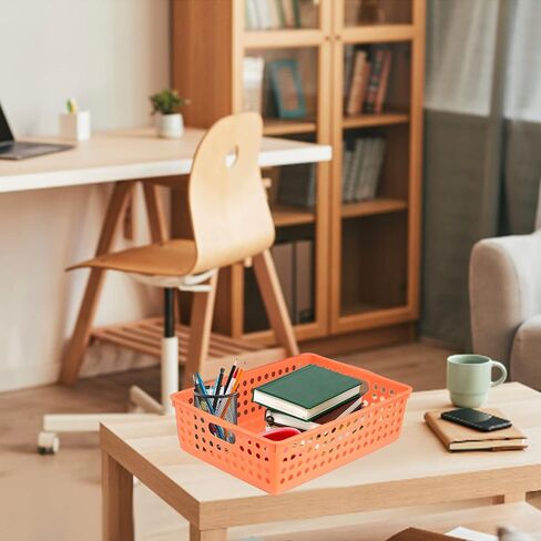 8 Pack Plastic Storage Baskets , Small Pantry Baskets for Organizing, Woven Basket Organizer Basket Bins for Shelves, Organizer and Storage for Bathroom, Bedrooms, Kitchens (Multicolour 8PCS) in Kuwait