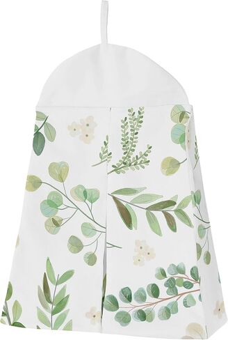 Sweet Jojo Designs Floral Leaf Baby Girl Nursery Crib Bedding Set - 4 Pieces - Green and White Boho Watercolor Botanical Woodland Tropical Garden in Saudi Arabia