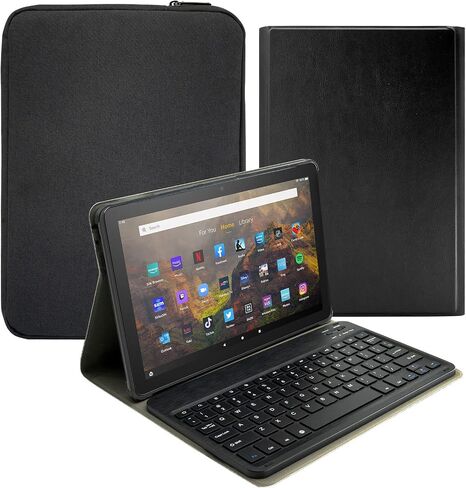 Backlit Keyboard Case for Fire HD 10/10 Plus Tablet (2021 Release, 11th & 2023 Release, 13th) 10.1 inch, Slim Cover with 7 Colors Light Wireless Detachable Backlit Keyboard in Saudi Arabia