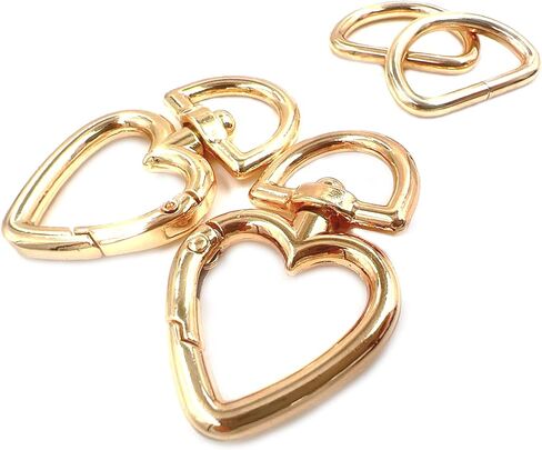 YIXI-SBest 20Pcs 3/4 inch Heart Shape Swivel Buckles Heavy Duty Metal Push Gate Swivel Lobster Clasp Keychain Clip with D Rings Purse Making Accessories (Antique Brass) in Saudi Arabia