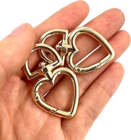 YIXI-SBest 20Pcs 3/4 inch Heart Shape Swivel Buckles Heavy Duty Metal Push Gate Swivel Lobster Clasp Keychain Clip with D Rings Purse Making Accessories (Antique Brass) in Saudi Arabia