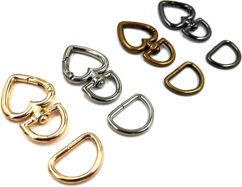 YIXI-SBest 20Pcs 3/4 inch Heart Shape Swivel Buckles Heavy Duty Metal Push Gate Swivel Lobster Clasp Keychain Clip with D Rings Purse Making Accessories (Antique Brass) in Saudi Arabia
