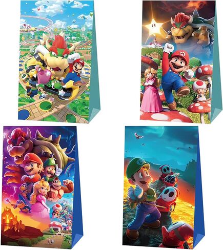 24 Packs Mario Party Gift Bags, Mario Gift Bags Party Supplies for Kids Party, Mario Birthday Decoration Gift Bags Well for Girls or Boys in Saudi Arabia