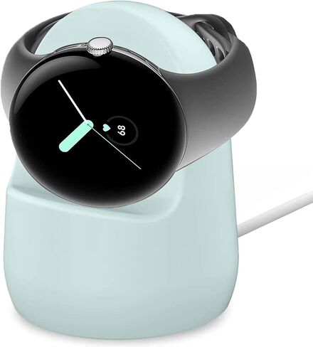 Miimall Charger Stand Compatible with Google Pixel Watch Charger, Non-Slip Silicone Charger Base Holder with Cable Management Slot Charging Station for Google Pixel Watch 2022（Black） in Saudi Arabia