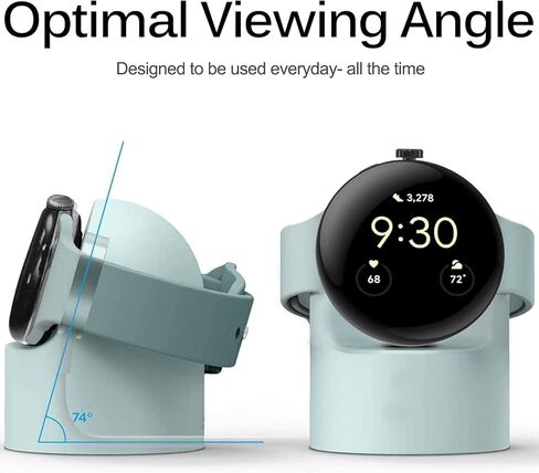 Miimall Charger Stand Compatible with Google Pixel Watch Charger, Non-Slip Silicone Charger Base Holder with Cable Management Slot Charging Station for Google Pixel Watch 2022（Black） in Saudi Arabia
