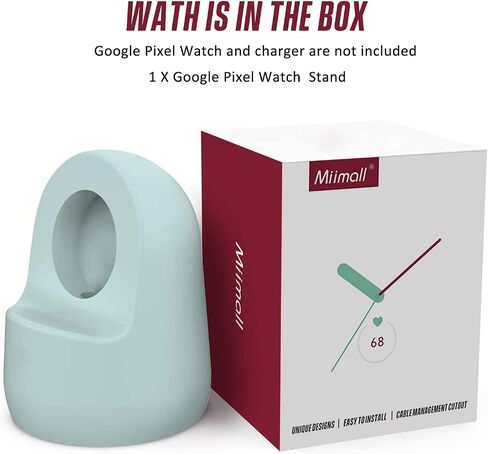 Miimall Charger Stand Compatible with Google Pixel Watch Charger, Non-Slip Silicone Charger Base Holder with Cable Management Slot Charging Station for Google Pixel Watch 2022（Black） in Saudi Arabia