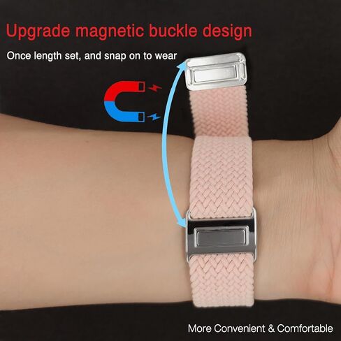 Abanen Braided Elastic Nylon Watch Band Compatible with Apple Watch 38mm 40mm 45mm 49mm for Women Men, Loop Soft Stretchy Wristband Strap with Magnetic Closure for iWatch SE Series 8/7/6/5/4/3/2/1 in Saudi Arabia