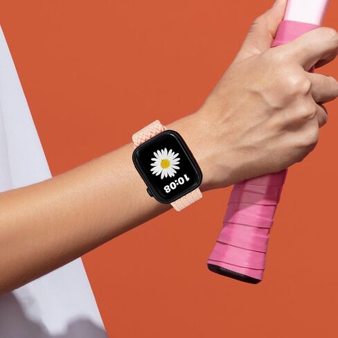 Abanen Braided Elastic Nylon Watch Band Compatible with Apple Watch 38mm 40mm 45mm 49mm for Women Men, Loop Soft Stretchy Wristband Strap with Magnetic Closure for iWatch SE Series 8/7/6/5/4/3/2/1 in Saudi Arabia