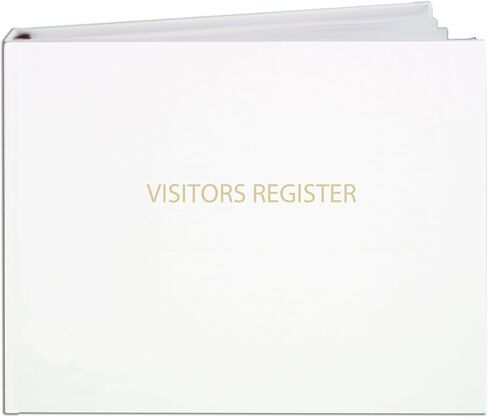 BookFactory Visitor Log Book/Visitor Register/Visitor Sign-in Book - 120 Pages, 8 7/8" x 7" - Black Cover, Section Sewn Hardbound (LOG-120-Visitor-A-LKT34) in Saudi Arabia