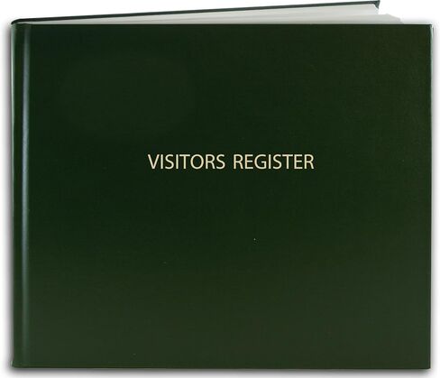 BookFactory Visitor Log Book/Visitor Register/Visitor Sign-in Book - 120 Pages, 8 7/8" x 7" - Black Cover, Section Sewn Hardbound (LOG-120-Visitor-A-LKT34) in Saudi Arabia