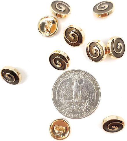 Decorative Enamel Copper Swirl Sewing Shank Buttons 20 Pcs - 10mm, 13/32" in Saudi Arabia