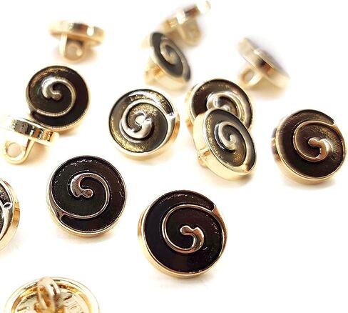 Decorative Enamel Copper Swirl Sewing Shank Buttons 20 Pcs - 10mm, 13/32" in Saudi Arabia
