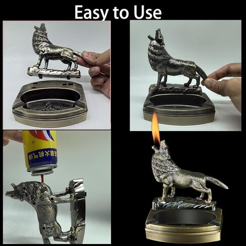 Torch Lighter, Creative Desktop Retro Dragon-Shaped Butane Lighter, Cool Vintage Gas Lighter, Adjustable Soft Flame Lighter, Refillable Butane Lighter for Tabletop Ornament Men Boyfriends Indoor in Saudi Arabia
