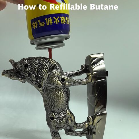 Torch Lighter, Creative Desktop Retro Dragon-Shaped Butane Lighter, Cool Vintage Gas Lighter, Adjustable Soft Flame Lighter, Refillable Butane Lighter for Tabletop Ornament Men Boyfriends Indoor in Saudi Arabia