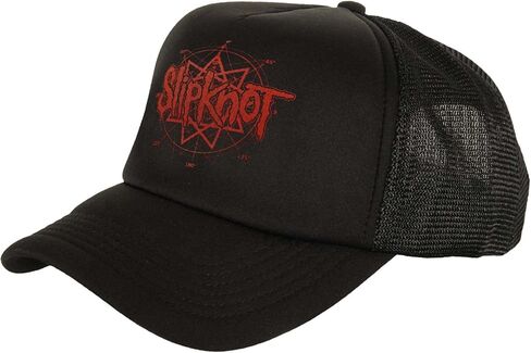 قبعة سائق الشاحنة بشعار Slipknot للرجال (شبكة خلفية) باللون الأسود in Kuwait