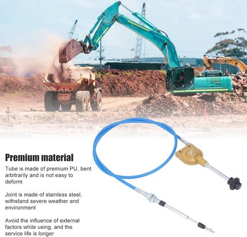 2m Throttle Cable PU Stainless Steel Weather Resistant Manual Accelerator Cable for Excavator Mixer, Quick Response PU Sheath Throttle Controller Motor Cable Powersports Levers in Saudi Arabia