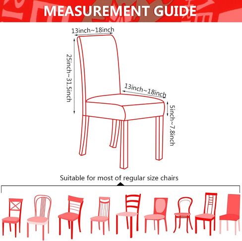 Blulu 6 Pieces Christmas Dining Room Chair Protector Seat Protector Slipcovers Stretch Removable Washable Printed Dining Chair Seat Covers for Kitchen Home Hotel in Saudi Arabia