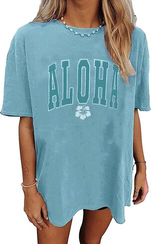 Wildflowers Shirt for Women Oversized Vintage Floral T Shirts Inspirational Graphic Tees Summer Casual Loose Beach Tops in Saudi Arabia