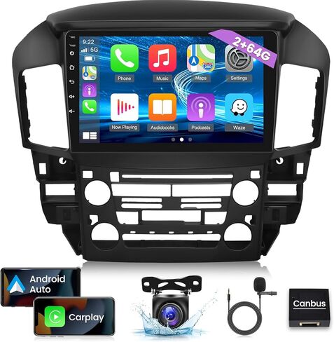 2+64G Android 13 Car Radio for Lexus RX300 / Toyota Harrier 1997-2003 - Wireless Apple Carplay and Android Auto - 9 Inch Touchscreen HiFi Audio - WiFi/GPS/Mirror Link/SWC + AHD Backup Camera in Saudi Arabia