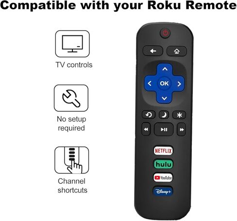 جهاز تحكم عن بعد بديل فقط لتلفزيون Roku، متوافق مع أجهزة التلفاز الذكية TCL Roku/Hisense Roku/Onn Roku/Sharp Roku/Element Roku/Westinghouse Roku/Philips Roku in Saudi Arabia