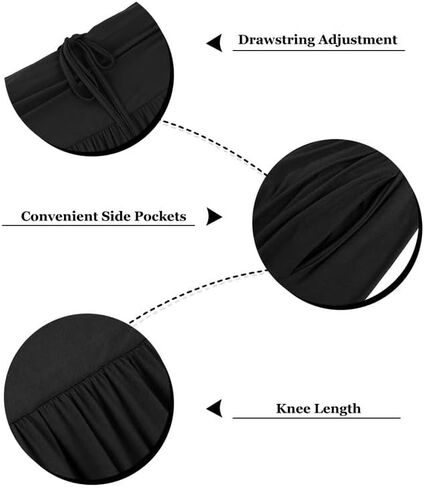 RITERA Plus Size Skirts for Women Knee Length Flowy Ruched Flowy Midi Skirt High Waisted with Pockets in Saudi Arabia