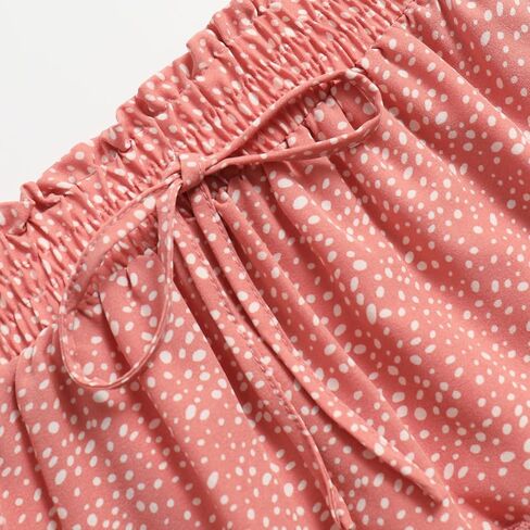 Women's Summer Pleated Layered Polka Dot Printed Cute Mini Skirt in Saudi Arabia