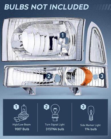 Nilight Headlight Assembly Replacement 1999 2000 2001 2002 2003 2004 F250 F350 F450 F550 Super Duty Black Housing Amber Corner Clear Lens,Headlights Assembly,4 Pack in Saudi Arabia