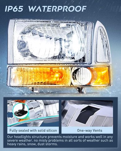 Nilight Headlight Assembly Replacement 1999 2000 2001 2002 2003 2004 F250 F350 F450 F550 Super Duty Black Housing Amber Corner Clear Lens,Headlights Assembly,4 Pack in Saudi Arabia