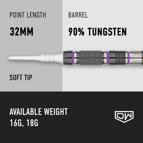 DW Liberty 90% Tungsten Soft Tip Darts, Precision Balanced, Accurate and Durable - Perfect for Professional and Recreational Players in Saudi Arabia