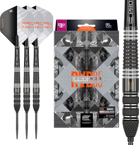 TARGET Darts RVB 95 x Echo 95% Tungsten Swiss Point Steel Tip Darts Set in Saudi Arabia