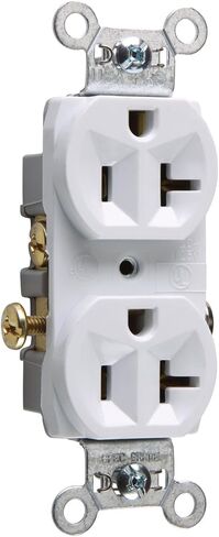 Legrand Pass & Seymour CR15WCC12 15 Amp Commercial Specification Grade Duplex Receptacle Outlet, Side Wire, White (1 Count) in Saudi Arabia