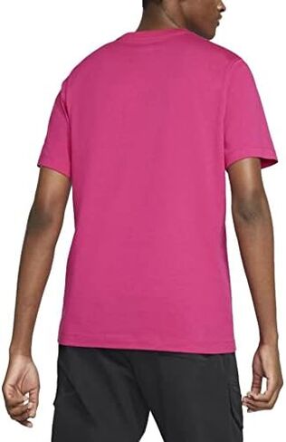 Nike Men's Sportswear Club T-Shirt (Fireberry/White, Large) in Saudi Arabia