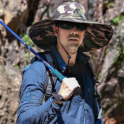Peicees Super Wide Brim Sun Hat Men Women Fishing Bucket Hat Safari Cowboy Hat in Saudi Arabia