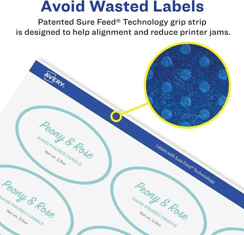 Avery Glossy Clear Oval Labels with Sure Feed, 1.5" x 3", 100 Glossy Clear Labels, Print-to-The-Edge, Laser/Inkjet Printable Labels in Saudi Arabia