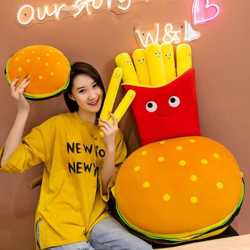 وسائد طعام من يودونج مقاس 19.6 بوصة، وسادة محشوة من القطيفة، قطيفة طعام قابلة للإزالة، رائعة لهدايا أعياد ميلاد الأطفال وديكور المنزل. (بطاطس مقلية) in Kuwait