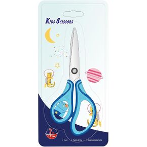 7" Real Left handed Student Scissors, Premium Stainless Steel Blades Shears for Age 8~12,Ergonomic Semi-Soft ABS Rubber Grip, Suitable for School, Office and Family Daily Use,Pink