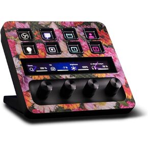 MightySkins Carbon Fiber Skin Compatible with Elgato Stream Deck + Watered Flowers | Protective, Durable Textured Carbon Fiber Finish | Easy to Apply