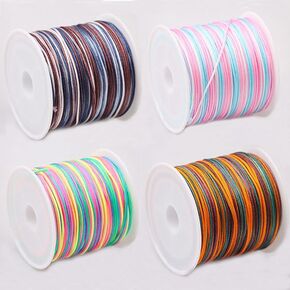 4 Rolls Bracelet String,0.8 MM Beading Thread Necklace String,Nylon String,400FT Thread, for Clay Beads Jewelry Making,Friendship Bracelet,Sewing and DIY Crafts