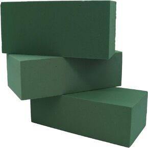 Crafare 3pc Floral Foam Block Standard Size 8.9x3.9x3 Inch Wet Green Florist Foam Blocks for Spring Flower Arrangement and Wedding Holiday Decorations