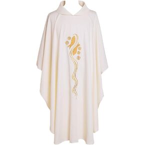 BLESSUME Priest Chasuble Church Celebrant Embroidered Vestments White