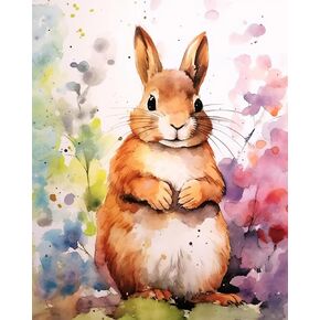 DIY Paint by Numbers for Adults Watercolor Animal DIY Digital Oil Painting Acrylic Paint Elephant Painting Kits Canvas Wall Art Bright Colorful Cute Jungle Anmial Decor 16x20 Inch（without Frame ）