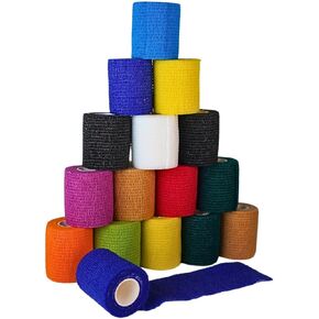 Self Adherent Cohesive Bandage Wrist Ankle First Aid Sports MedicalAdhesive Fixing Gauze Tape Wrap (Pack of 16)