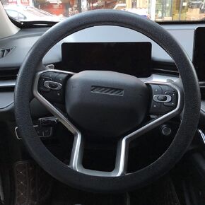 SEGADEN Leather Texture Soft Silicone Car Steering Wheel Cover Universal Anti-Slip Design Protective Case SWT1200 Black