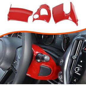 Car Steering Column Cover Trim Compatible with Subaru WRX 2022 2023 2024 Car Steering Wheel Base Trim Cover Protection Frame Interior Accessories (Red)