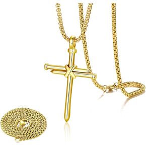 Nail Cross Pendant for Men, Religious Cross Hanging Rear View Mirror Charms, Metal Nail Cross Hanging Ornament for Auto Rearview Mirror, Interior Decoration Car Accessories (Black)