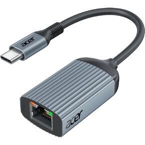 acer USB C to Ethernet Adapter, Gigabit RJ45 to USB 3.0 Type-C Ethernet LAN Network Adapter, Portable Thunderbolt 3/4 Adapter for MacBook Pro/Air, iPad Pro, XPS, Laptop, Smart Phone & More - Grey